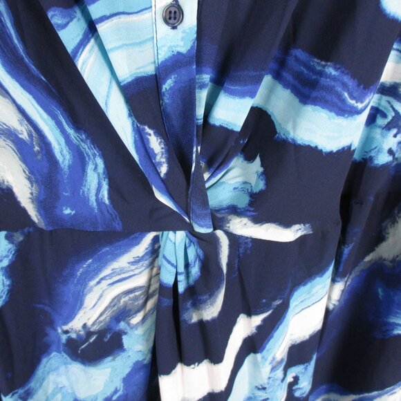 New York & Company Shirtdress Maxi 0 Statement Sleeve Twist-Front Boho Office - Picture 8 of 8